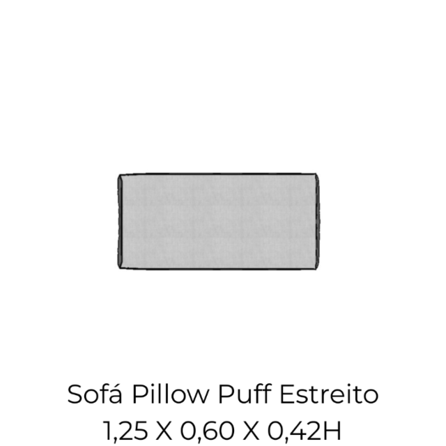 Modulo Sofá Pillow Puff Estreito - PE125 1,25 X 0,60 X 0,42H