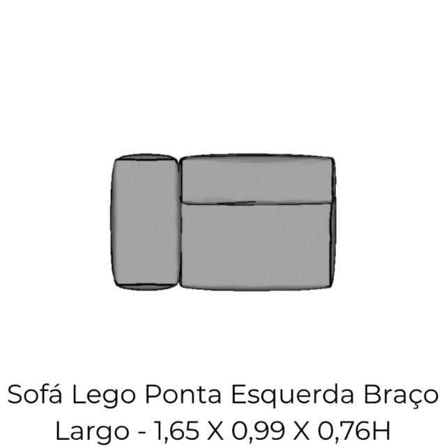 Modulo Sofá Lego Ponta Esquerda Braço Largo - PEBL5 1,65 X 0,99 X 0,76H