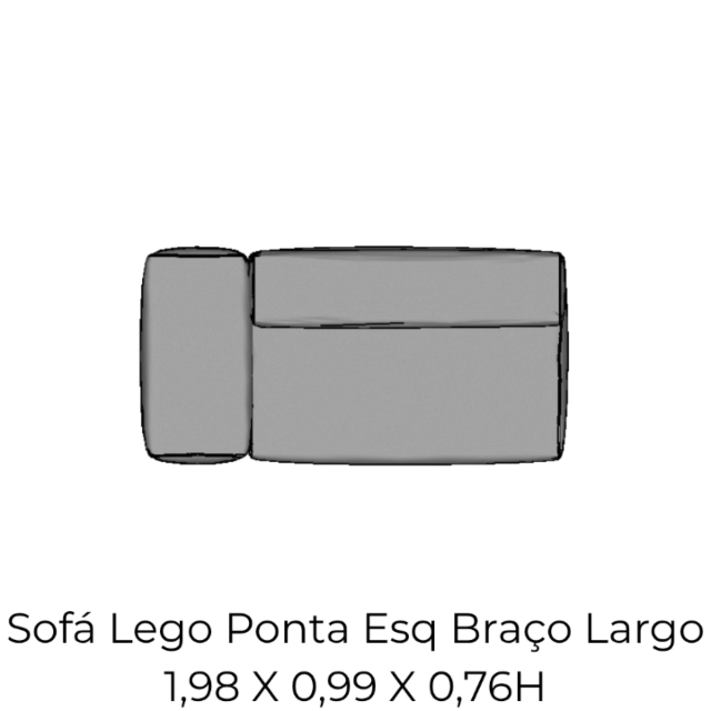 Modulo Sofá Lego Ponta Esq Braço Largo - PEBL7 1,98 X 0,99 X 0,76H