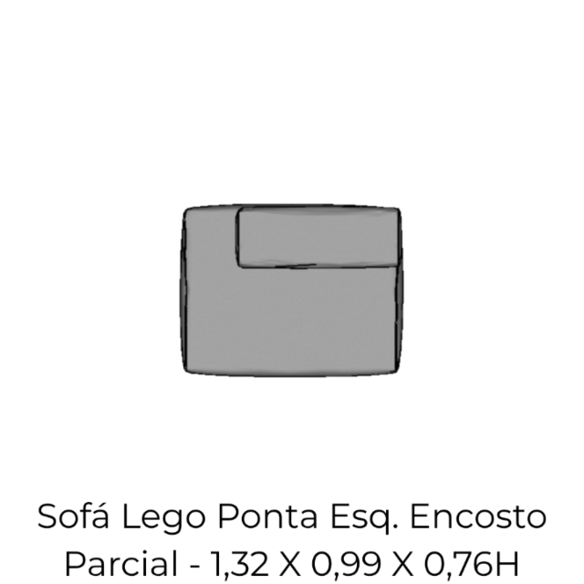 Modulo Sofá Lego Ponta Esq Encost Parcial - PEEP3 1,32 X 0,99 X 0,76H