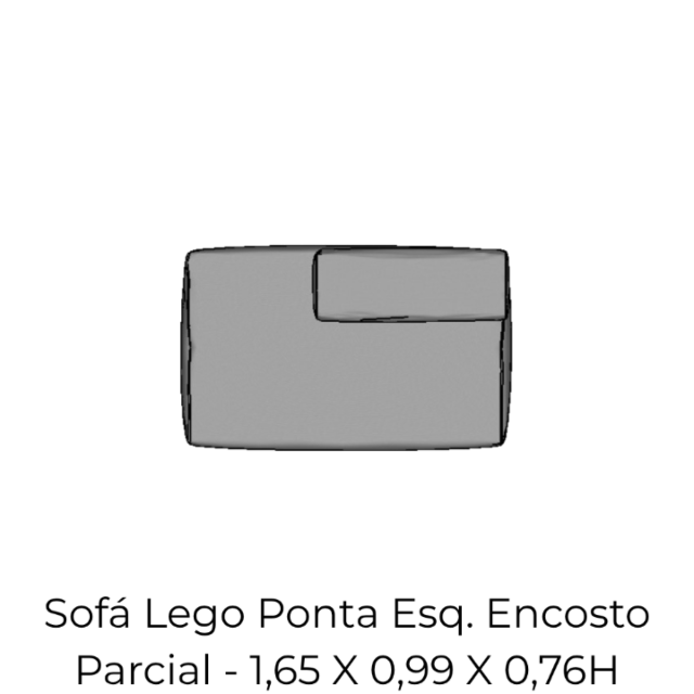 Modulo Sofá Lego Ponta Esq Encost Parcial - PEEP5 1,65 X 0,99 X 0,76H