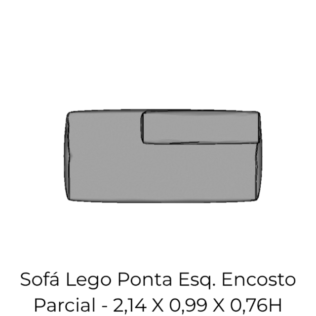 Modulo Sofá Lego Ponta Esquerda Encosto Parcial - PEEP8 2,14 X 0,99 X 0,76H
