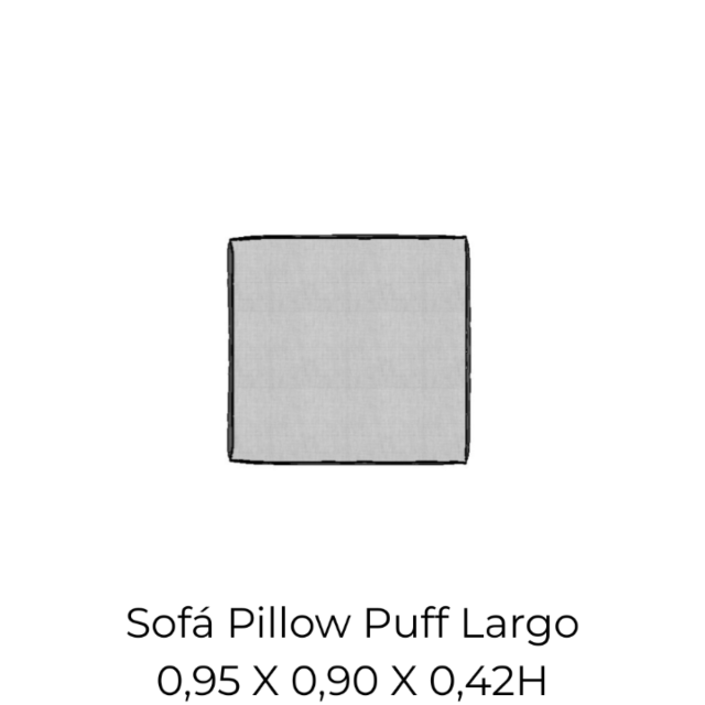Modulo Sofá Pillow Puff Largo - PL95 0,95 X 0,90 X 0,42H
