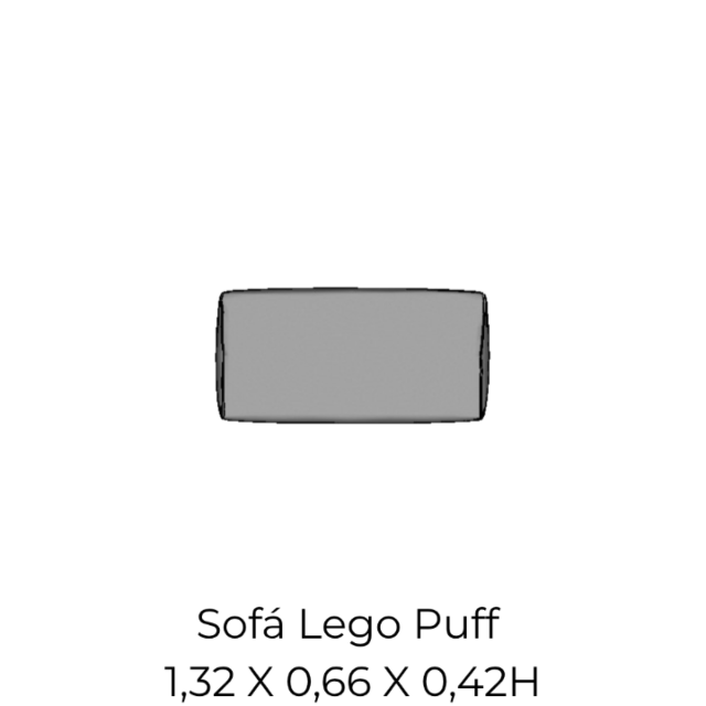 Modulo Sofá Lego Puff - AP13 1,32 X 0,66 X 0,42H