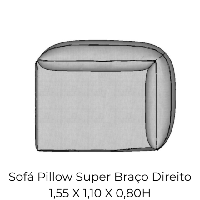 Modulo Sofá Pillow Super Braço Direito - SBD155 1,55 X 1,10 X 0,80H
