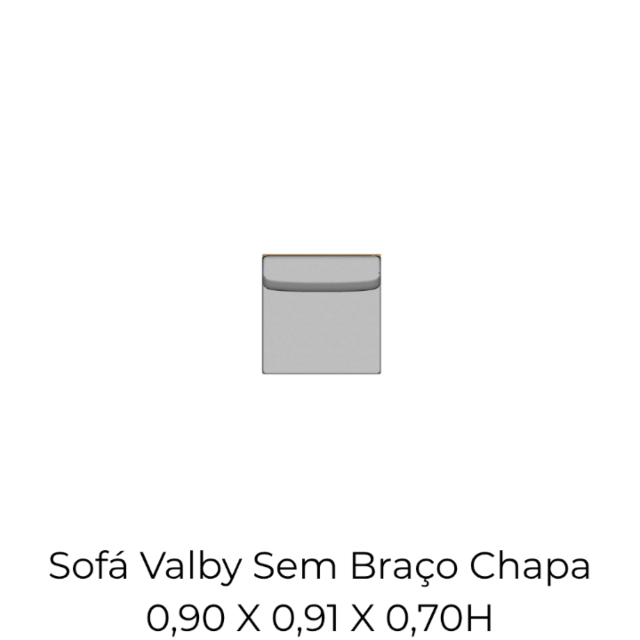 Módulo Sofá Valby Sem Braço Chapa - 0,90 X 0,91 X 0,70H