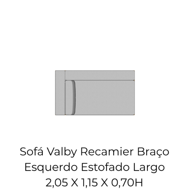 Módulo Sofá Valby Recamier Braço Esquerdo Estofado Largo - 2,05 X 1,15 X 0,70H