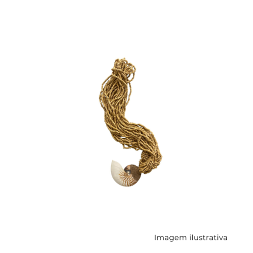 Colar De Mesa Decorativo Madeira E Concha 578255 SR12804