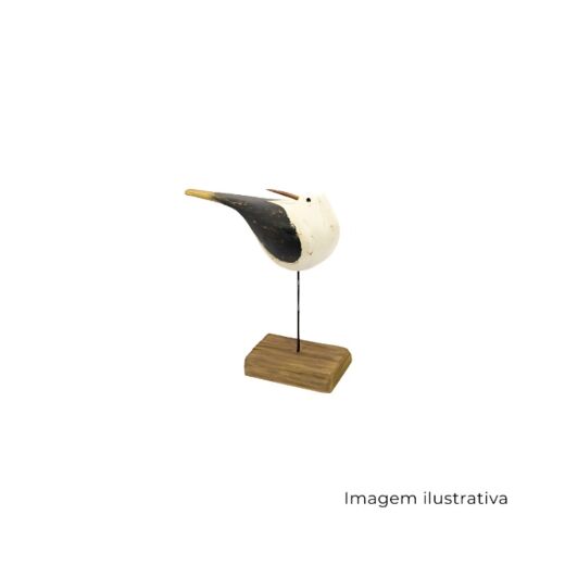 Escultura De Pássaro Em Madeira G 69311 SR12815