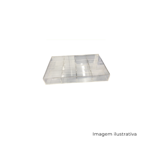 Caixa Acrílico Com Tampa 12 Divisórias 160665 SR13043