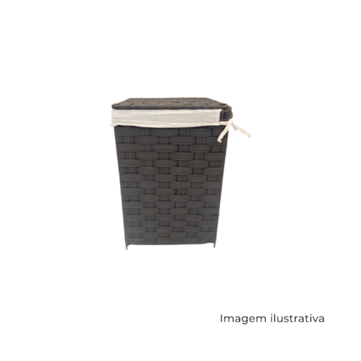 Cesto Tec Trançado Cinza Tampa GG SR13257