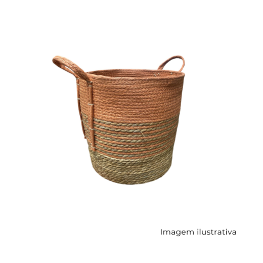 Cesto Palha Laranja Com Alças G 159570 SR13318