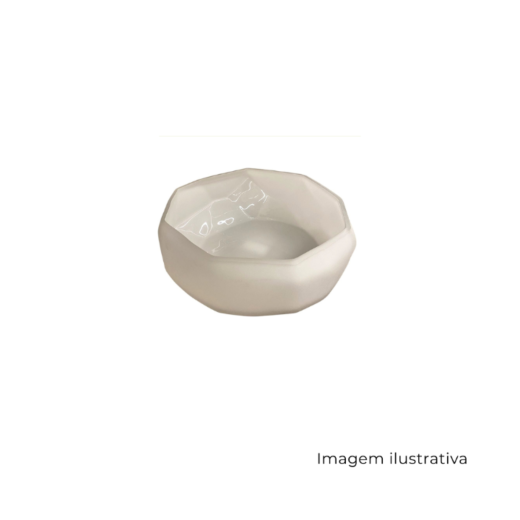 Centro De Mesa Em Vidro Branco Fosco 534699 SR13411