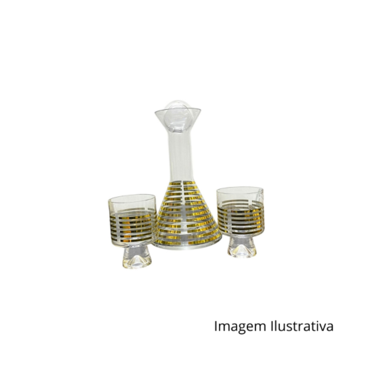 Decanter Dourado Conjunto Com 2 Copos 153876 ACV13558