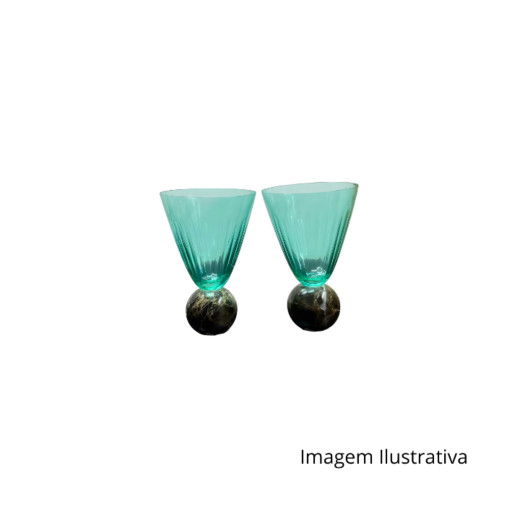 Taca Para Agua Verde Com Base Esferica Em Marmore 75855 ACV13580