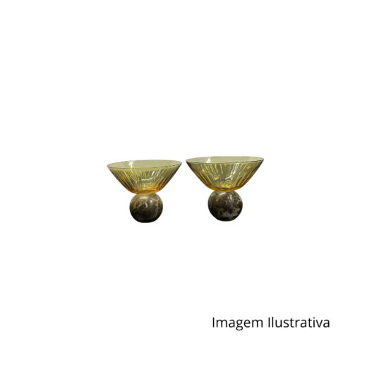 Taca Para Drink Ambar Com Base Esferica Em Marmore 75853 ACV13583