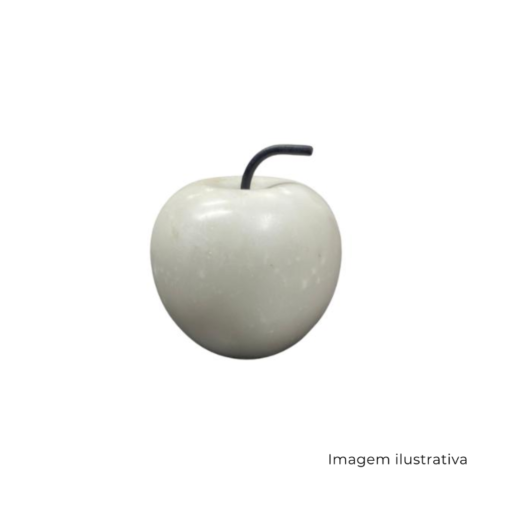 Enfeite Snow Maçã Em Mármore Branco SR12947