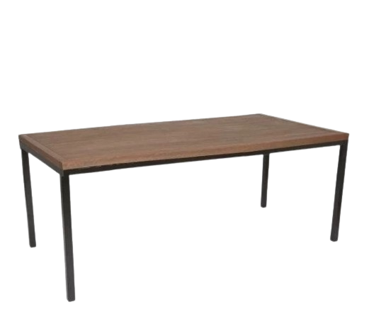 Mesa Ipanema Retangular Tampo Liso Pés Em Aço