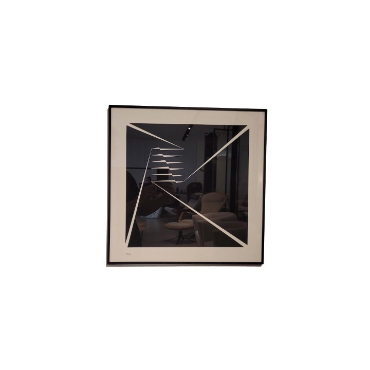 Quadro Fundo Preto E Raios Brancos SR10289