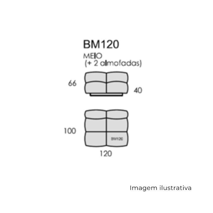 Módulo Sofá Block Meio BM120 - 1,20 X 1,00 452657
