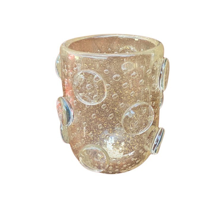Vaso Catapora M Cristal Com Ouro SR10141
