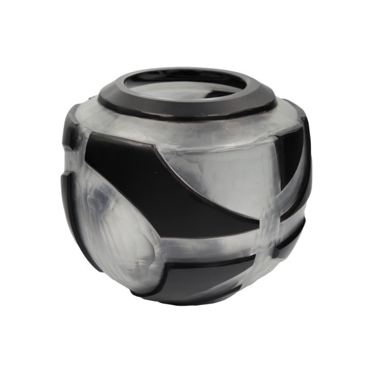 Vaso De Vidro Preto V1676 Transparente SR10668