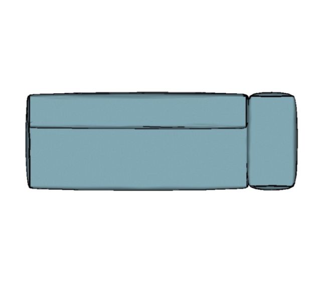 Modulo Sofá Lego Ponta Dir Braço Largo - PDBL12 2,80 X 0,99 X 0,76H