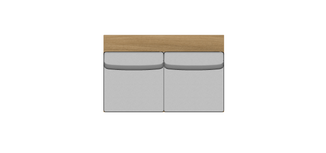 Módulo Sofá Valby 2 Lugares Sem Braço Com Estante - 1,80 X 1,15 X 0,70H