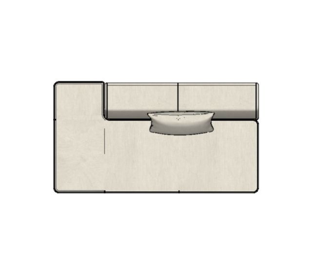 Modulo Sofá 180 Chaise Terminal 1,60M - 1080 1,60 X 0,86 X 0,72H